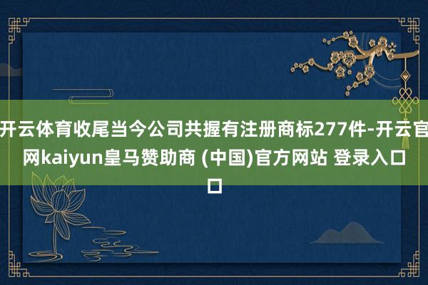 开云体育收尾当今公司共握有注册商标277件-开云官网kaiyun皇马赞助商 (中国)官方网站 登录入口