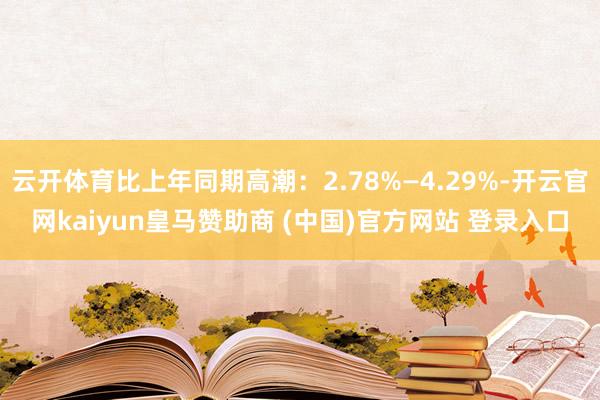 云开体育比上年同期高潮:2.78%—4.29%-开云官网kaiyun皇马赞助商 (中国)官方网站 登录入口