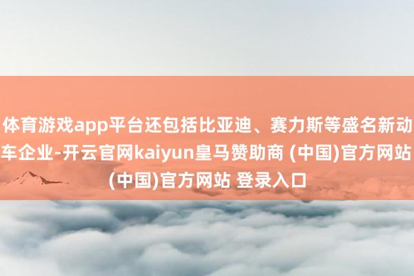 体育游戏app平台还包括比亚迪、赛力斯等盛名新动力汽车整车企业-开云官网kaiyun皇马赞助商 (中国)官方网站 登录入口